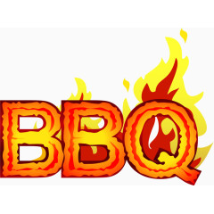 矢量手绘BBQ火焰