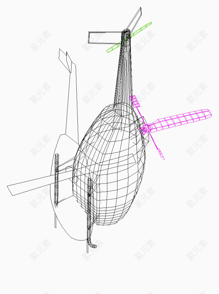 飞机3D线稿