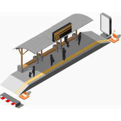 矢量卡通公交站牌素材交通