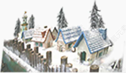 冬季堆满积雪的房屋