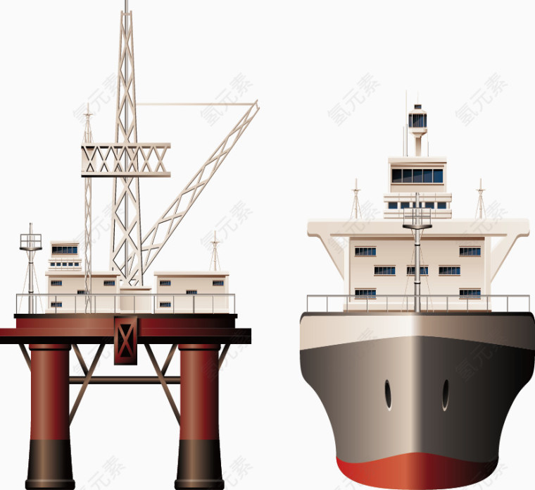 海上工业矢量素材