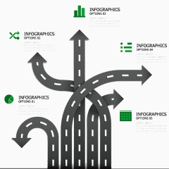 箭头路径商务信息图矢量素材
