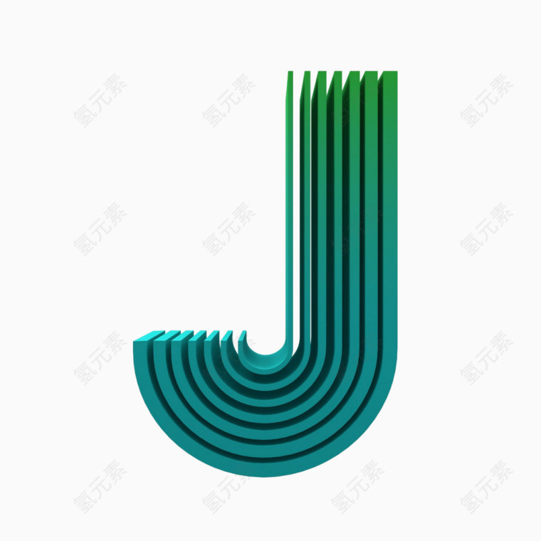 3D抽象数字j