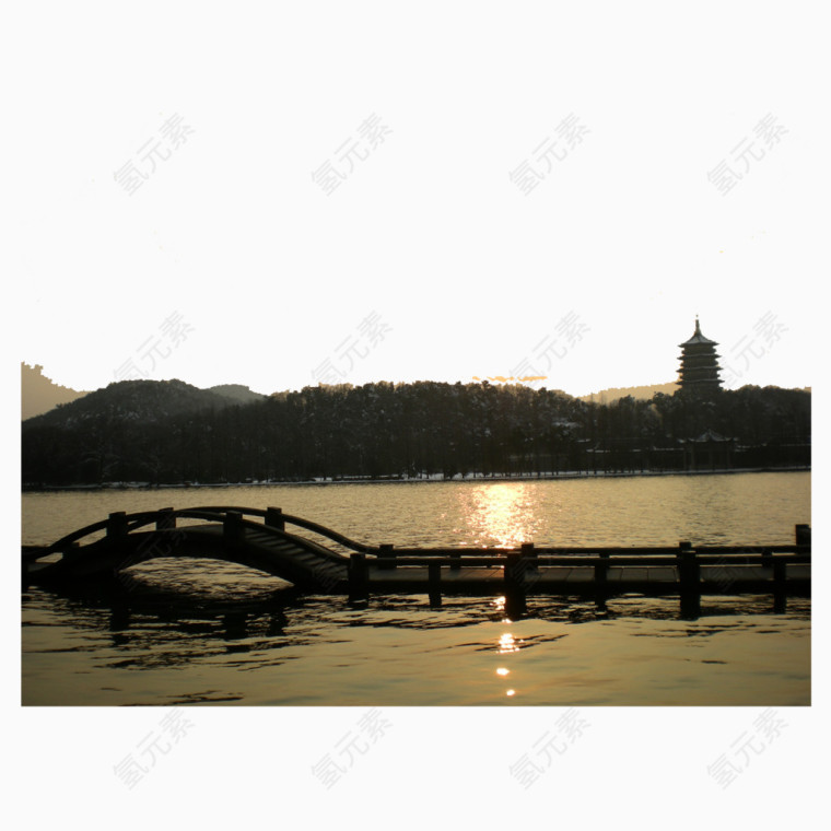 西湖黄昏风景免费图片