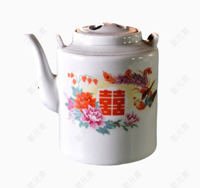 印花瓷茶壶