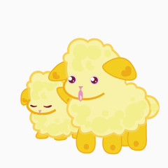 矢量黄色可爱小绵羊