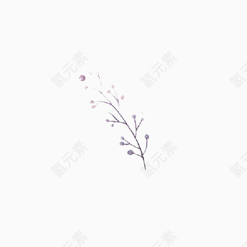 手绘紫色装饰花束
