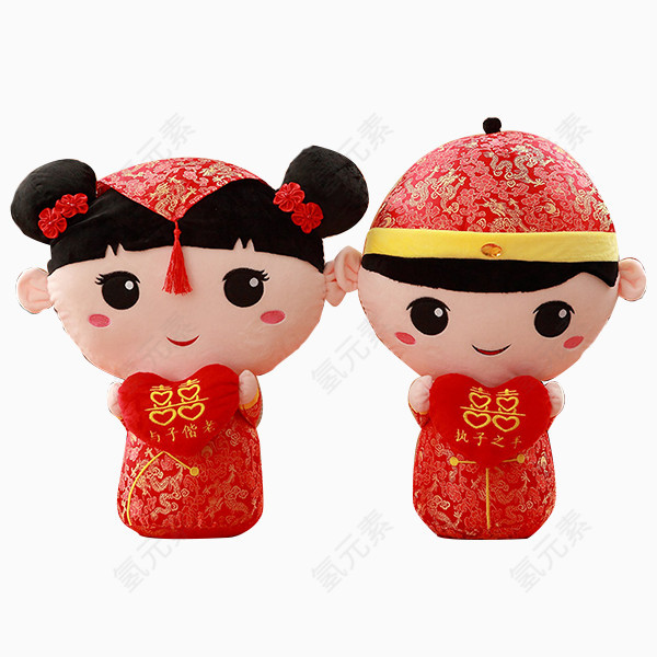 中式摆设红色娃娃