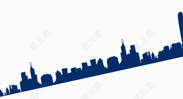 立绘都市背景蓝色免抠素材图片