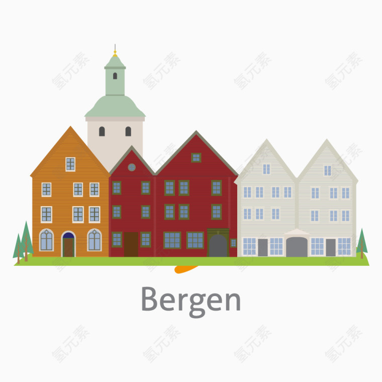 Bergen挪威城市建筑