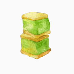 绿豆糕手绘画素材图片