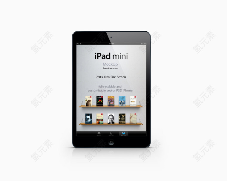 IPAD-Mini黑PSD素材