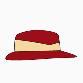 手绘帽子红色素材