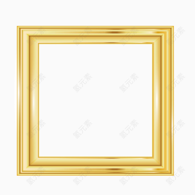 矢量金色方形相框放大框