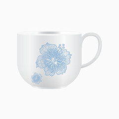蓝色花朵淡雅茶杯