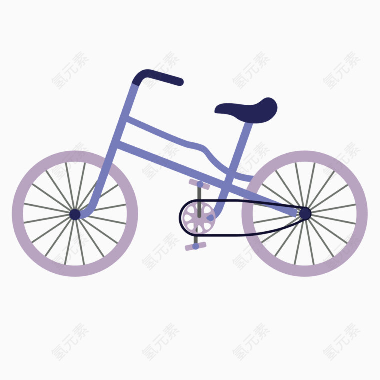 矢量紫色单车