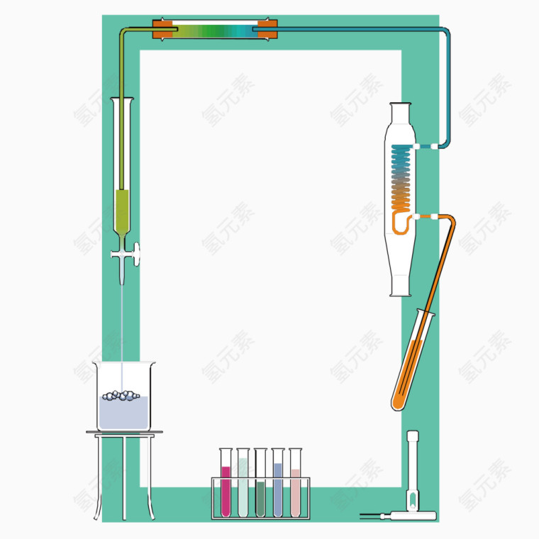 矢量蓝色化学风留言墙