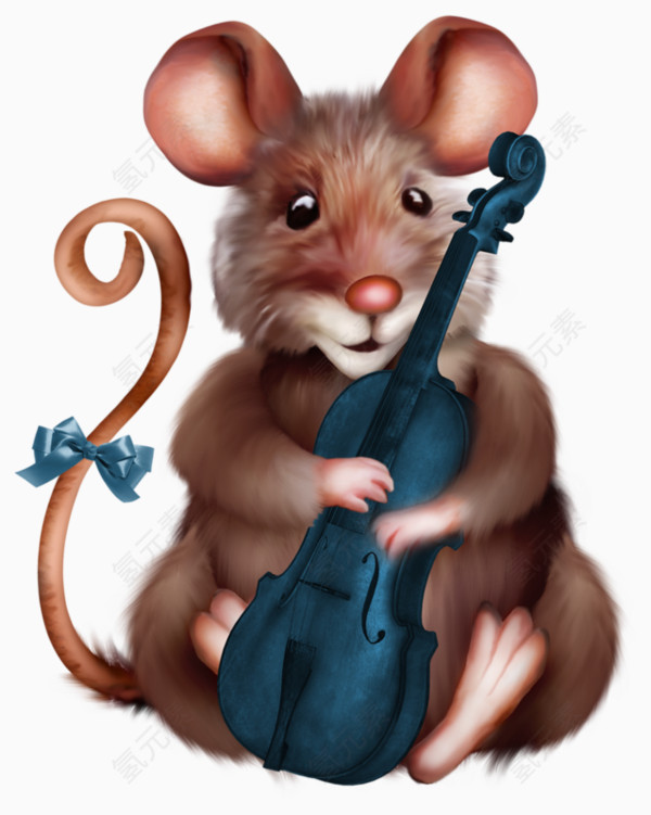 抱着小提琴的老鼠
