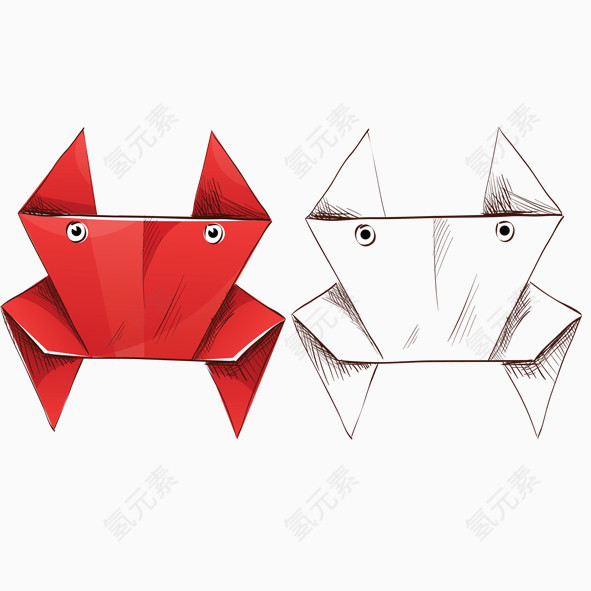 折纸红色青蛙