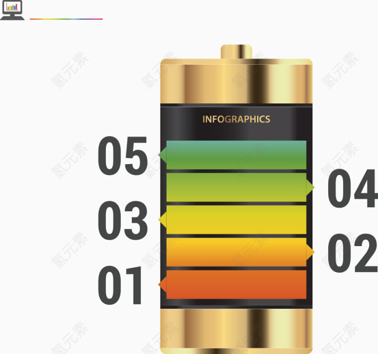 矢量蓄电池信息图表