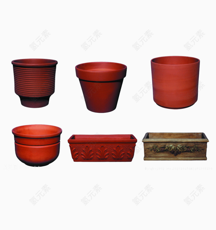 方圆陶瓷花盆
