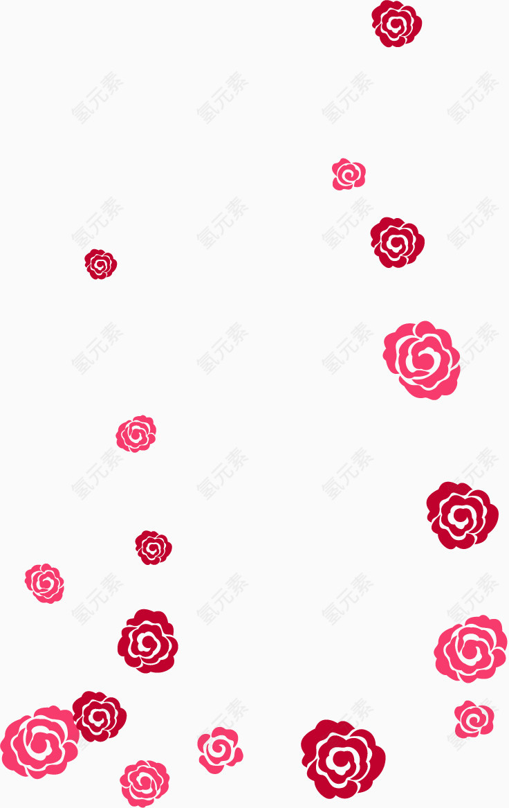 矢量手绘玫瑰花朵