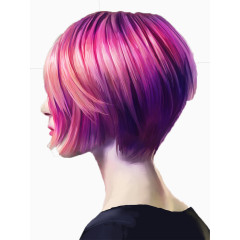 紫色短发型