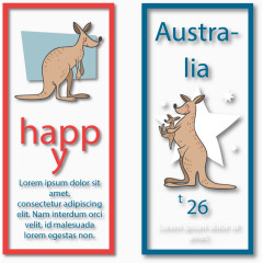 可爱袋鼠澳大利亚节日条幅