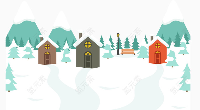 雪中的住宅