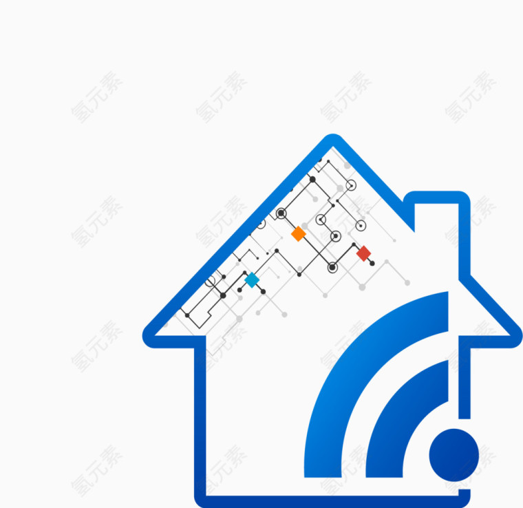 蓝色小房子科技标志