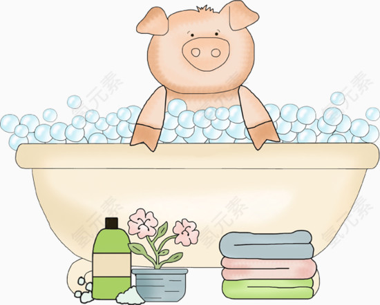 洗澡的小猪