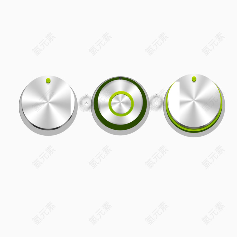 质感绿色圆形按钮进度条