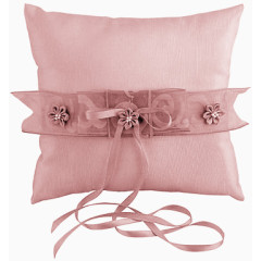 粉色丝带抱枕方枕