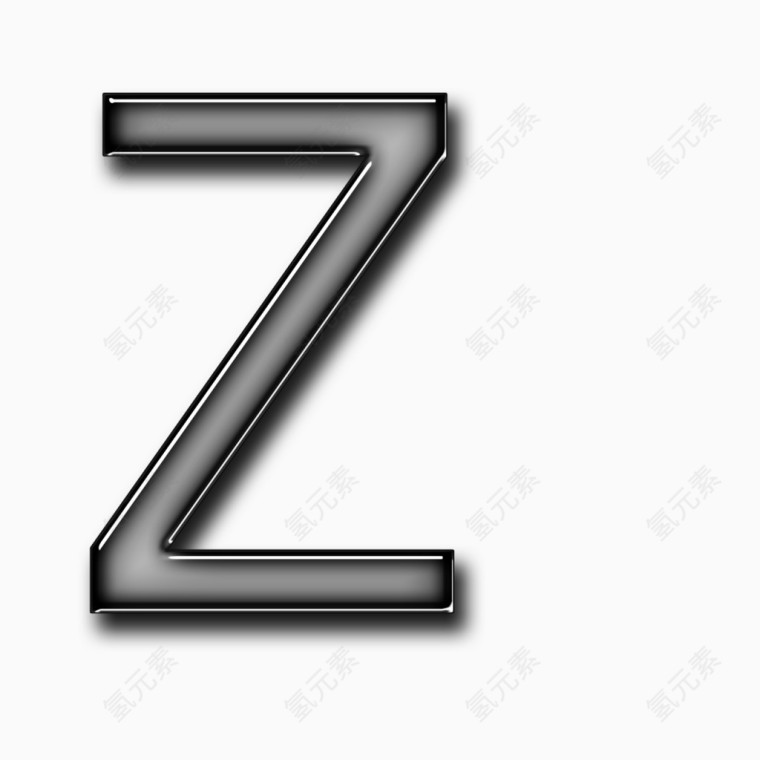 黑色质感立体字母Z