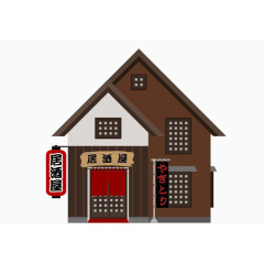 日本居酒屋手绘建筑