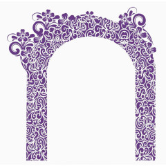紫色花纹拱门
