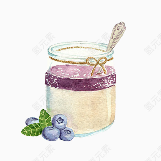 蓝莓果酱罐子