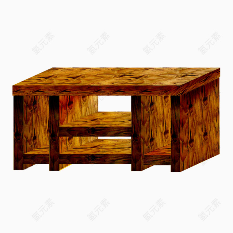 实木桌模型