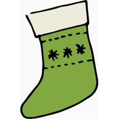 矢量冬季卡通绿色冬袜