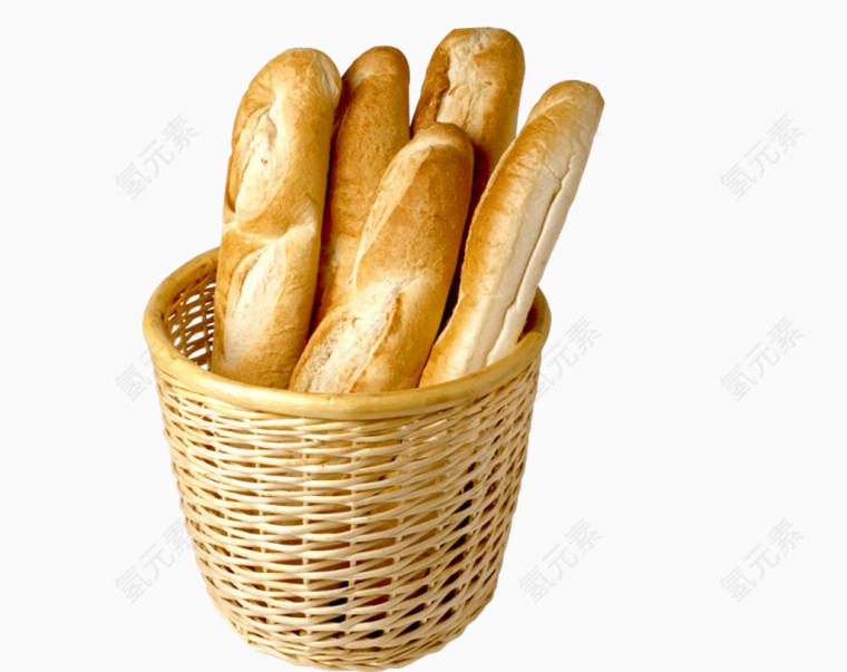 一篮子长面包