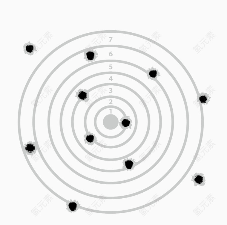 简约扁平射击打靶弹孔图案