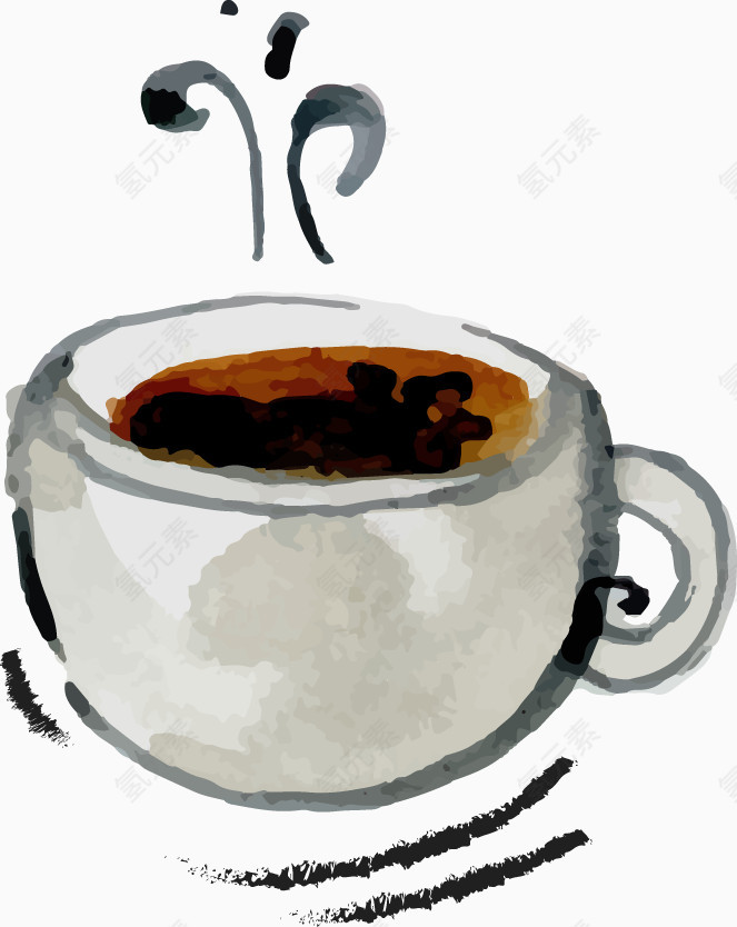 手绘水彩咖啡杯