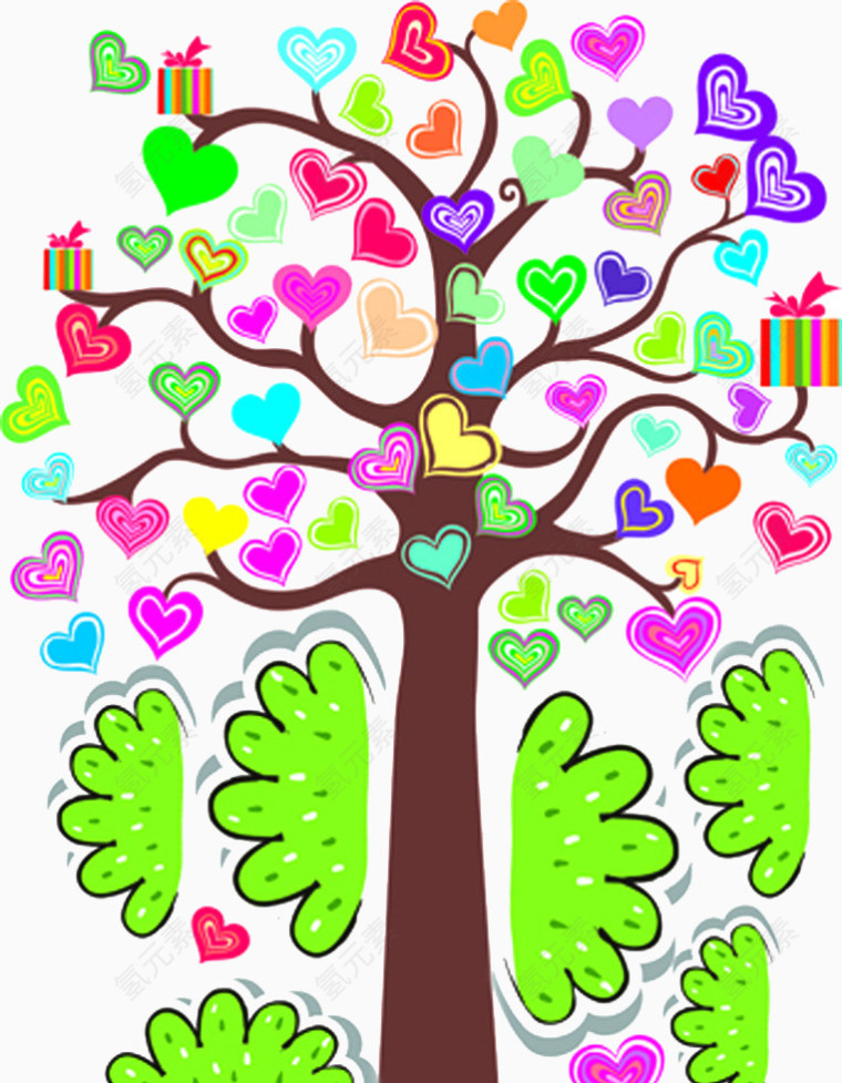 创意儿童画许愿树
