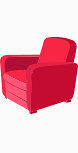 家具卡通红沙发