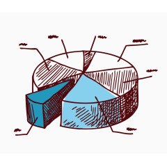 矢量线稿卡通饼形图素材