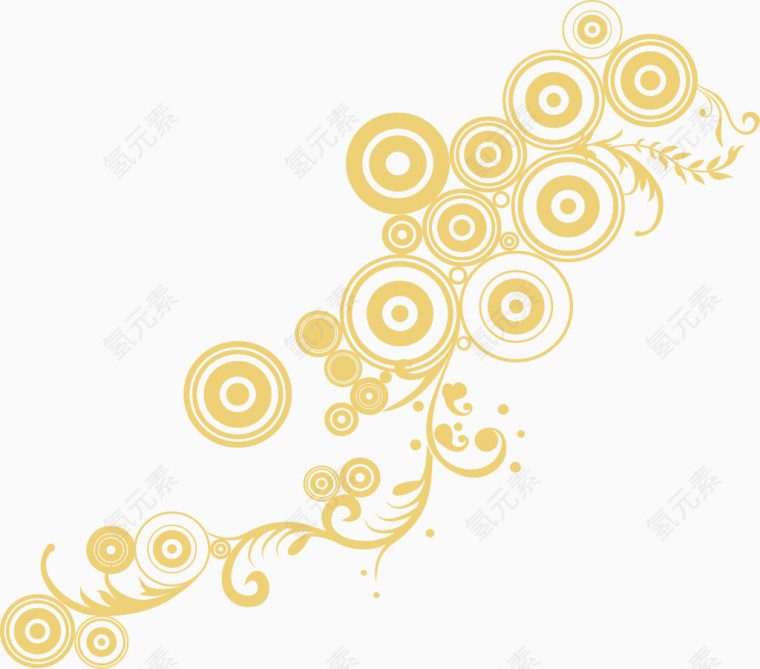 黄色花纹矢量图