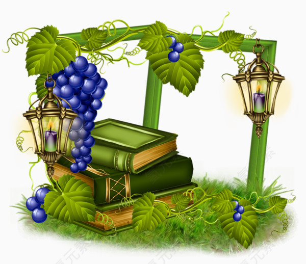 书籍和葡萄