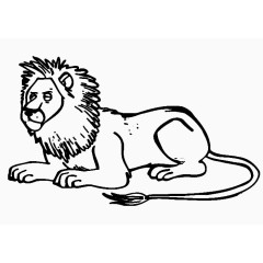 狮子  线稿图