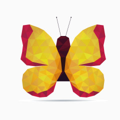 蝴蝶 折纸 棱格形状 暖色调