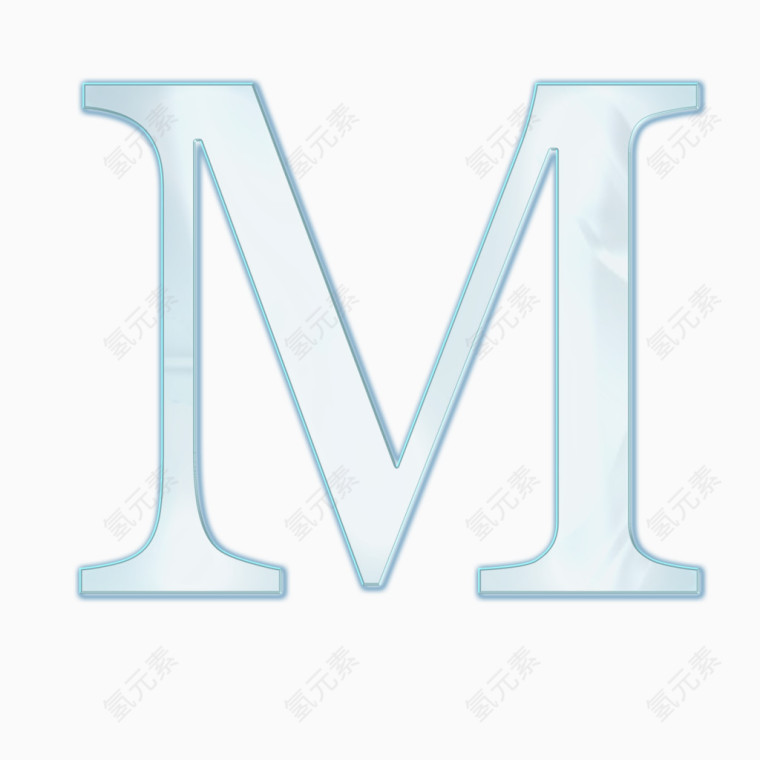 淡雅玻璃字母M
